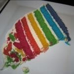 Rainbow Cake slice closeup