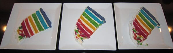 Rainbow Cake slice 