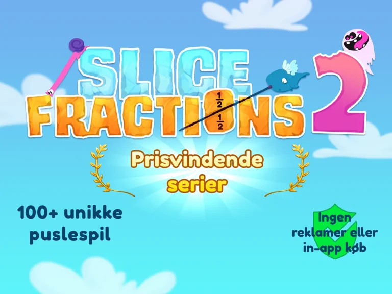 Slice Fractions 2: titelbillede med isklodser og brøker